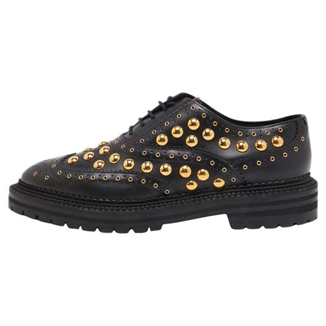 burberry deardown stud oxfords|Burberry Deardown Studded Leather Oxfords In Black .